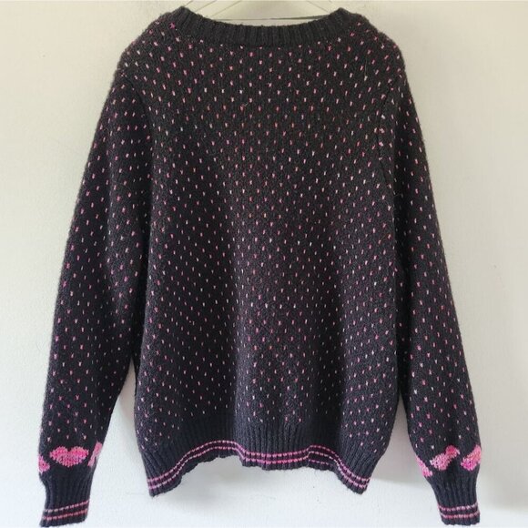 TORRID | Cardigan V-Neck Button Front Sweater Hearts Black Pink Sz 2X - Picture 5 of 7
